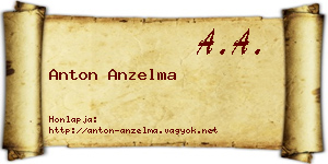 Anton Anzelma névjegykártya